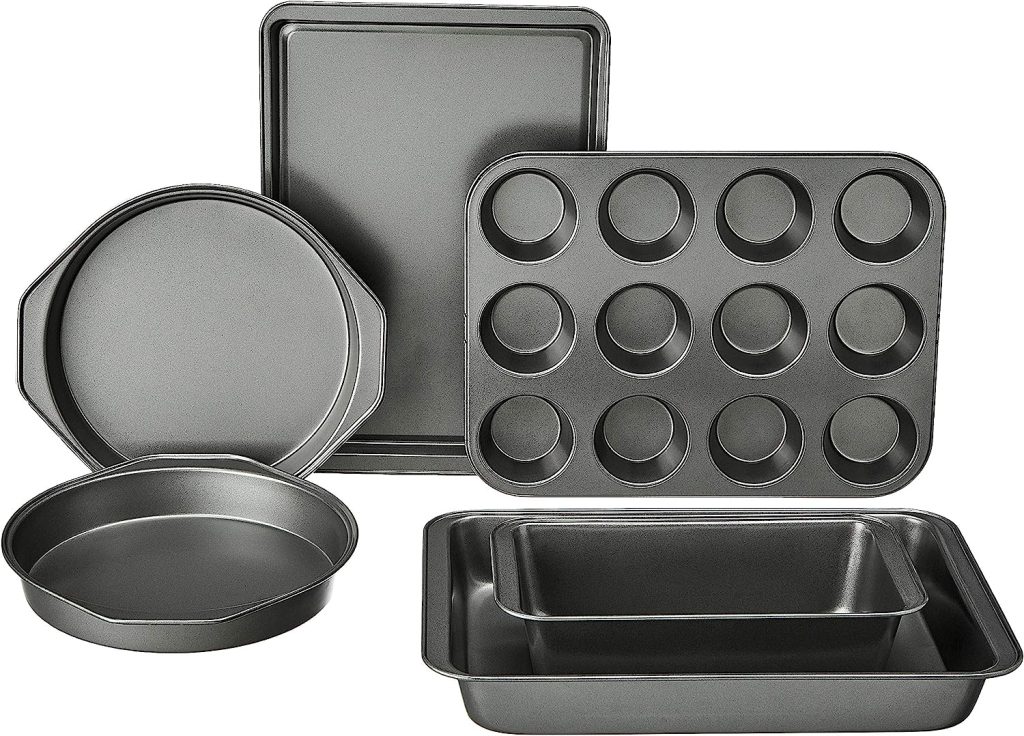 Amazon Basics 6 Piece Nonstick, Carbon Steel Oven Bakeware Baking Set